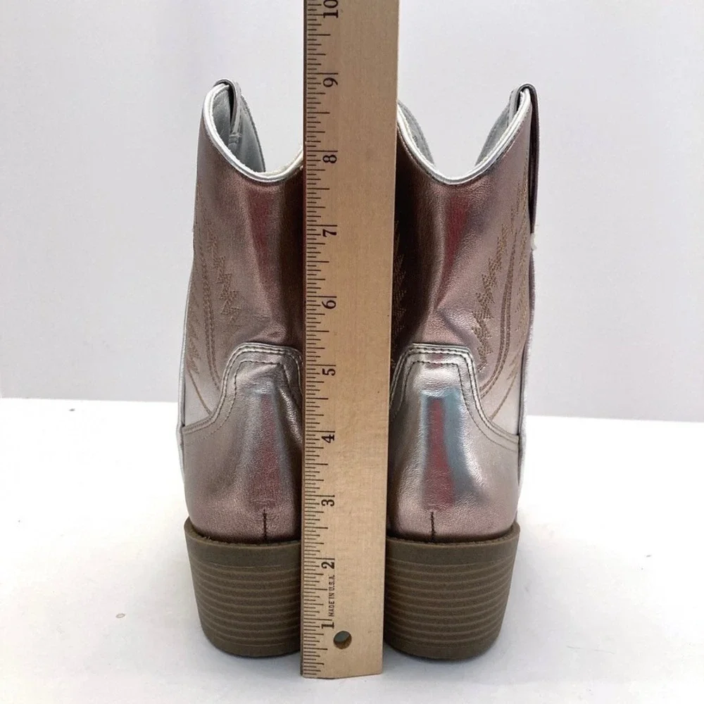 Steve Madden Girls 5 Texas Western Bootie  JTEXAS Bronze Multi NWOB Faux Leather